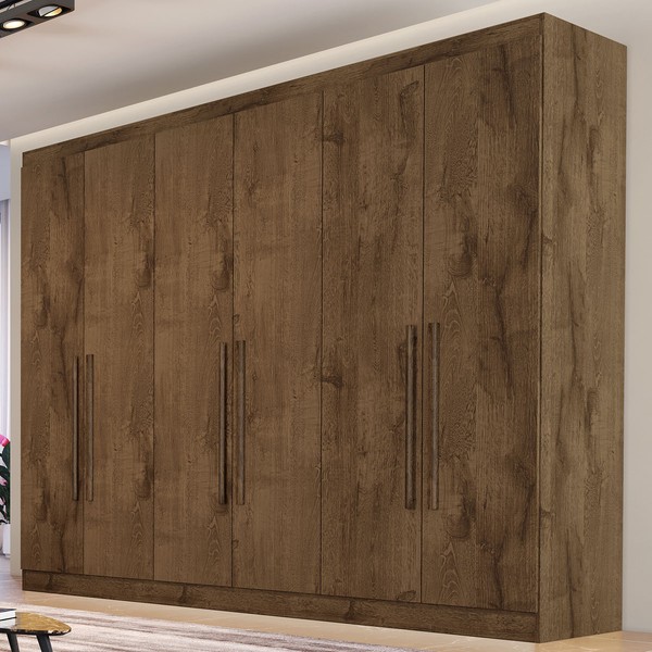 Guarda-Roupa Casal Oslo 6 Portas 6 Gavetas 100% Mdf Brauna - Mademarques