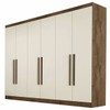 Guarda-Roupa Casal  Oslo 6 Portas 6 Gavetas 100% Mdf Brauna Off White - Mademarques