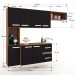 Cozinha Compacta 7 Portas 2 Gavetas Suspensa Armário e Balcão Jéssica Teka/Grafite - Panorama Móveis