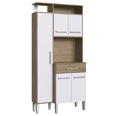 Armário de Cozinha 5 Portas 1 Gaveta Wood/Branco Ac5101 - Decibal