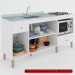 Balcão de Cozinha para Pia 3 Portas 2 Gavetas Espaço para Forno e Cooktop Itália Branco - Panorama Móveis