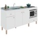Balcão de Cozinha para Pia 3 Portas 2 Gavetas Espaço para Forno e Cooktop Itália Branco - Panorama Móveis