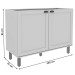 Balcão de Cozinha para Pia 2 Portas Branco Fosco 1502 - Genialflex