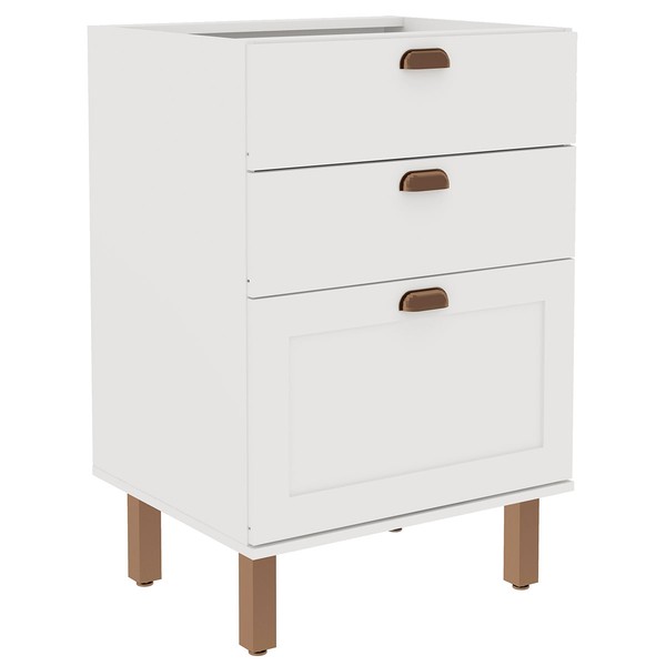 Armário de Cozinha 3 Gavetas Branco Fosco 1504 - Genialflex