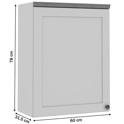 Armário Aéreo Cozinha 1 Porta Branco Fosco 1506 - Genialflex
