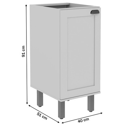 Armário de Cozinha 1 Porta Branco Fosco 1526 - Genialflex