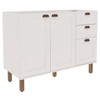 Balcão de Cozinha para Pia 2 Portas 3 Gavetas Branco Fosco 1532 - Genialflex
