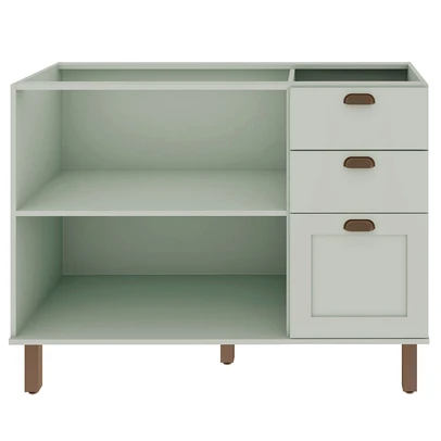 Balcão de Cozinha para Pia 2 Portas 3 Gavetas Verde Mint 1532 - Genialflex