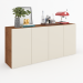 Balcão Buffet Sonhare 4 Portas Seda/Off White - Mobilarte Móveis