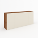 Balcão Buffet Sonhare 4 Portas Seda/Off White - Mobilarte Móveis