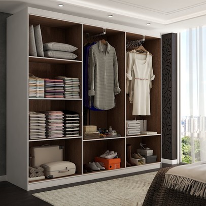 Guarda-Roupa Casal 6 Portas Romeu Branco - Panorama Móveis