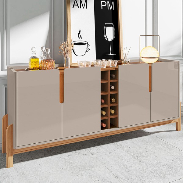 Balcão Buffet Lizz 4 Portas com Adega Off White/Cedro 050520 - Casa D