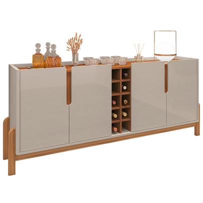 Balcão Buffet Lizz 4 Portas com Adega Off White/Cedro 050520 - Casa D