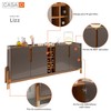 Balcão Buffet Lizz 4 Portas com Adega Cinza Perola/Cedro 050520 - Casa D