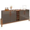 Balcão Buffet Lizz 4 Portas com Adega Cinza Perola/Cedro 050520 - Casa D