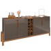 Balcão Buffet Lizz 4 Portas com Adega Cinza Perola/Cedro 050520 - Casa D