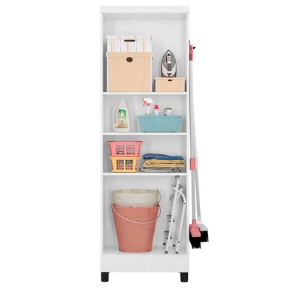 Armário Multiuso 2 Portas 5 Prateleiras Branco - Qmovi