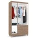 Guarda-Roupa Solteiro Florença 3 Portas 2 Gavetas com Espelho Rústico - Pnr Móveis