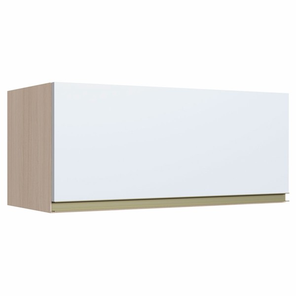 Armário Aéreo Cozinha 1 Porta Basculante Nature/Branco 1002 - Be Mobiliário