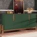 Balcão Buffet Lizz 4 Portas Verde Oliva/Cedro 050518 - Casa D