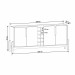 Balcão Buffet Lizz 4 Portas com Adega Azul Cobalto/Cedro 050520 - Casa D
