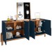 Balcão Buffet Lizz 4 Portas com Adega Azul Cobalto/Cedro 050520 - Casa D