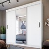 Guarda-Roupa Casal Londres 3 Portas 4 Gavetas com Espelho Branco - Fama Móveis
