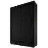 Guarda-Roupa Solteiro Cancun 2 Portas 2 Gavetas Preto - Fama Móveis