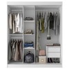 Guarda-Roupa Casal Dublin 3 Portas 2 Gavetas com Espelho Branco - Fama Móveis