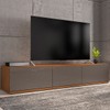 Rack para TV Até 60 Polegadas Eros 1,80 2 Portas 1 Gaveta Noce/Cinza Perola - Casa D