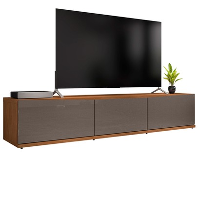 Rack para TV Até 60 Polegadas Eros 1,80 2 Portas 1 Gaveta Noce/Cinza Perola - Casa D