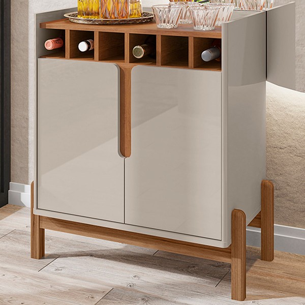 Bar Liz 2 Portas Off White/Cedro - Casa D