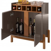 Bar Liz 2 Portas Cinza Perola/Cedro - Casa D