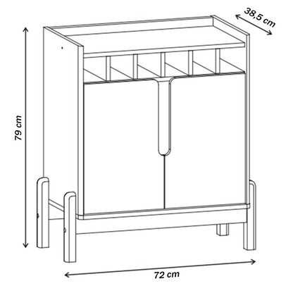 Bar Liz 2 Portas Cinza Perola/Cedro - Casa D