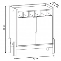 Bar Liz 2 Portas Cinza Perola/Cedro - Casa D