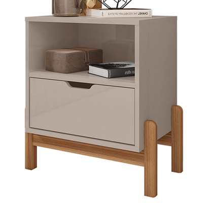 Mesa de Cabeceira Antares 1 Gaveta Off White - Casa D