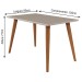 Mesa de Jantar 4 Lugares Adele Madeira/Off White/Nude - Cimol