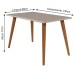 Mesa de Jantar 4 Lugares Adele Madeira/Off White/Joli - Cimol