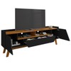 Rack para TV Até 70 Polegadas Florença 2 Portas 1 Gaveta Preto Fosco/Nature - Bechara