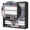 Guarda-Roupa Casal 3 Portas de Correr com Espelho 4 Gavetas Isabela Luxo Preto - Carioca Móveis