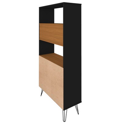 Estante para Livros Hit 2 Portas Freijo/Preto - Artany Móveis