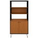 Estante para Livros Hit 2 Portas Freijo/Preto - Artany Móveis