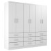 Guarda-Roupa Casal Bergamo 6 Portas 9 Gavetas Branco - Evidencia Móveis