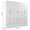 Guarda-Roupa Casal Bergamo 6 Portas 9 Gavetas Branco - Evidencia Móveis