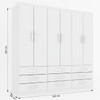 Guarda-Roupa Casal Piemonte 6 Portas 9 Gavetas Branco - Panorama Móveis