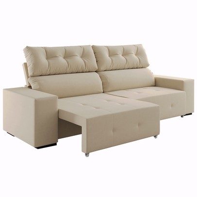 Sofá 4 Lugares Reclinável e Retrátil Socrates Nude - Vian