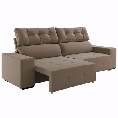 Sofá 4 Lugares Reclinável e Retrátil Socrates Tabaco - Vian