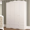 Guarda-Roupa de Bebê Encanto 4 Portas 4 Gavetas 100% Mdf Branco - Permóbili