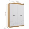 Guarda-Roupa de Bebê Encanto 4 Portas 4 Gavetas 100% Mdf Nature/Branco - Permóbili