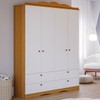 Guarda-Roupa de Bebê Encanto 4 Portas 4 Gavetas 100% Mdf Nature/Branco - Permóbili